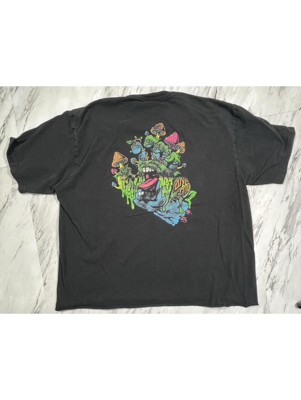 Santa Cruz Toxic Mushroom Graphic Skate T Shirt Black Large #13